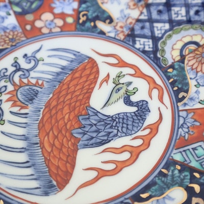 【有田焼】極錦古伊万里　高台菓子鉢(木箱付)
