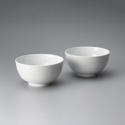 有田焼　白磁丼2個セット　中仙窯　中尾恭純