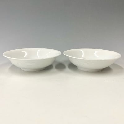 有田焼　白磁シチュー皿2枚セット　中仙窯　中尾純