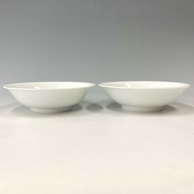 有田焼　白磁シチュー皿2枚セット　中仙窯　中尾純