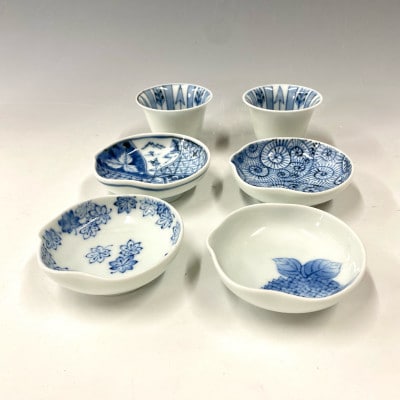 有田焼 中仙窯 中尾英純 染付豆皿4枚&小鉢2個セット | 佐賀県有