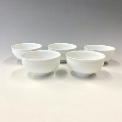 有田焼　中仙窯　中尾恭純　白磁碗5個組