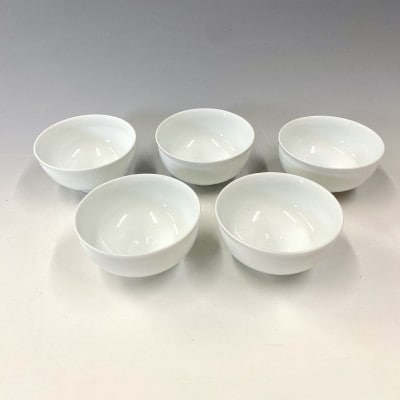 有田焼　中仙窯　中尾恭純　白磁碗5個組