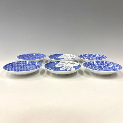 有田焼・中仙窯・中尾英純　染付小皿6枚組