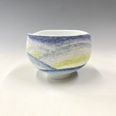 有田焼　中仙窯　中尾恭純　点刻象嵌抹茶碗(静寂)