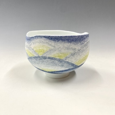 有田焼　中仙窯　中尾恭純　点刻象嵌抹茶碗(静寂)