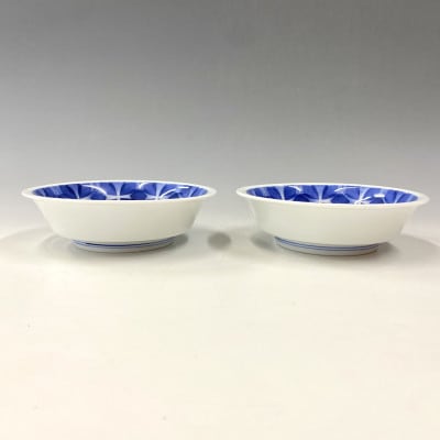 有田焼・中仙窯・中尾英純　和紙染花文鉢2個セット