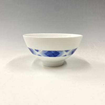 有田焼・中仙窯・中尾英純　和紙染ぼかし文飯碗