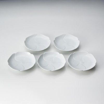 有田焼 中仙窯 中尾純 白磁花小皿5枚組 | 佐賀県有田町 | ふるさと納税