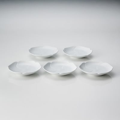 有田焼 中仙窯 中尾純 白磁花小皿5枚組 | 佐賀県有田町 | ふるさと納税