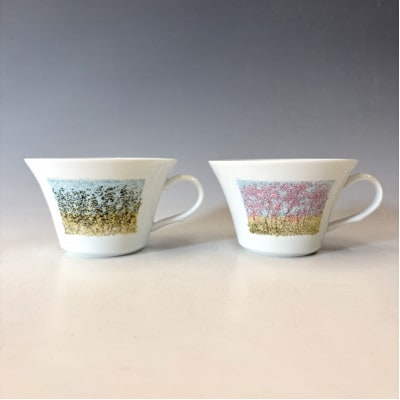 有田焼　中仙窯　中尾恭純　点刻象嵌ペアカップ