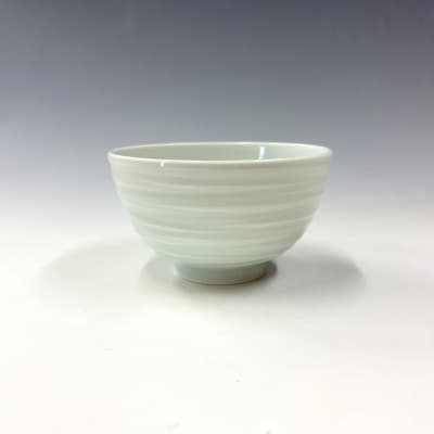 有田焼　中仙窯　中尾純　青白磁飯碗