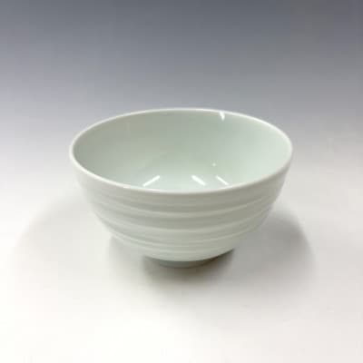 有田焼　中仙窯　中尾純　青白磁飯碗