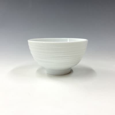 有田焼　中仙窯　中尾純　白磁飯碗