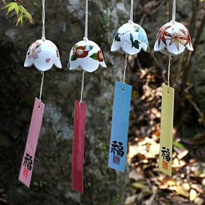 有田焼　手描きのお洒落なインテリア風鈴　花シリーズ(椿)【ARITAYAKI-STORE】