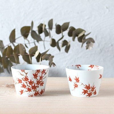 有田焼　春秋マルチカップ　2個セット(桜1個・紅葉1個)　【福泉窯×ARITAYAKI-STORE】