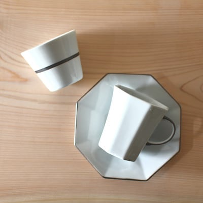 有田焼　白釉錆コーヒー碗皿&マルチカップ【福泉窯xARITAYAKI-STORE】SABIシリーズ