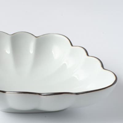 有田焼　白釉縁錆菱型皿2個セット【福泉窯xARITAYAKI-STORE】SABIシリーズ