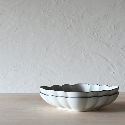 有田焼　白釉縁錆菱型皿2個セット【福泉窯xARITAYAKI-STORE】SABIシリーズ