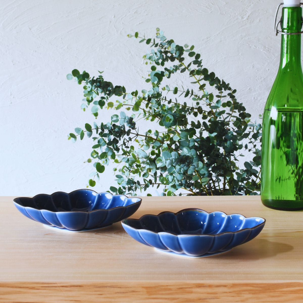 有田焼　ルリ釉縁錆菱型皿 2個セット【福泉窯xARITAYAKI-STORE】デザート皿