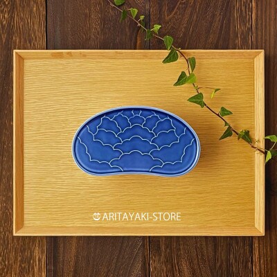 有田焼 福泉窯 ルリ釉 繭型蓋物【小】【ARITAYAKI-STORE】