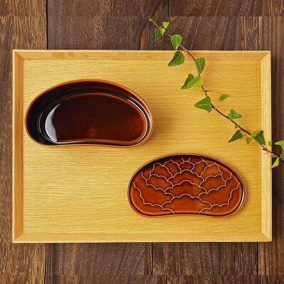 有田焼　福泉窯　飴釉 　繭型蓋物【小】【ARITAYAKI-STORE】　