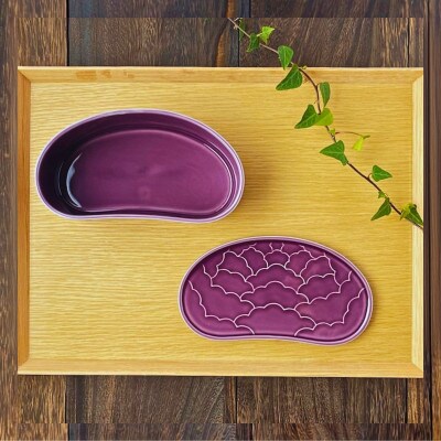 有田焼 福泉窯 紫釉 繭型蓋物【小】【ARITAYAKI-STORE】　