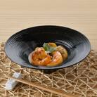 【有田焼】黒曜石黒釉駒筋彫 6.5寸多用鉢/乃利陶窯