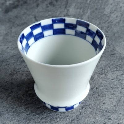 有田焼　至高の焼酎グラス【市松】