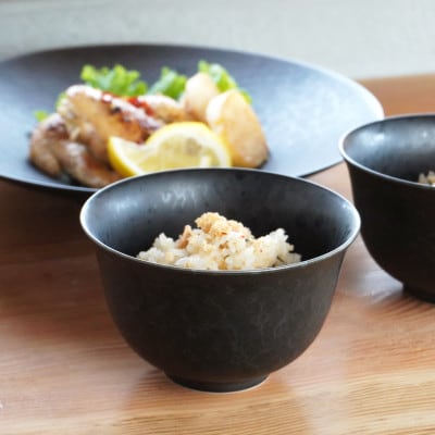 金善製陶所 黒陶 プレート お茶碗 3点セット 有田焼