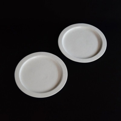 金善製陶所 20cm 円リムプレート ホワイトブレブ 2枚 有田焼 食器