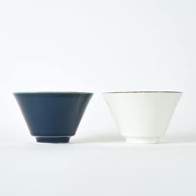 金善製陶所 11.5cm 反型碗 蒼 ホワイト釉サビ 有田焼