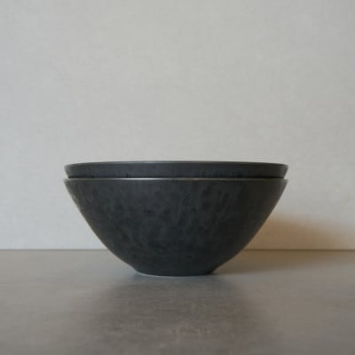 金善製陶所 180クープボウル 黒陶(2点セット) 有田焼 鉢