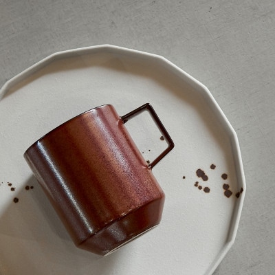 金善製陶所 23.5cm 十六角プレート 80カットマグ  2点セット 有田焼