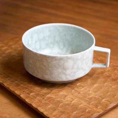 金善製陶所 11.4cmスープカットボウル グレーマットホワイト(2点セット)有田焼