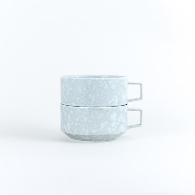 金善製陶所 11.4cmスープカットボウル グレーマットホワイト(2点セット)有田焼