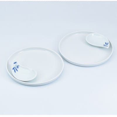 有田焼 まるぶん porchettoトレイ&オリーブしずく皿ホワイト 各2枚 A30-450 有田町