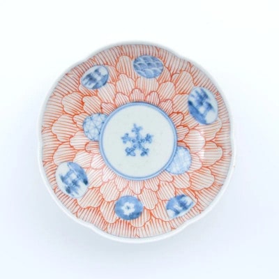 有田焼 まるぶん 文青 輪花預け鉢2個セット(丸紋花弁紋・山水松竹梅)A35-187(有田町)