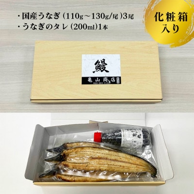 国産有頭うなぎ(白焼き)3尾入り