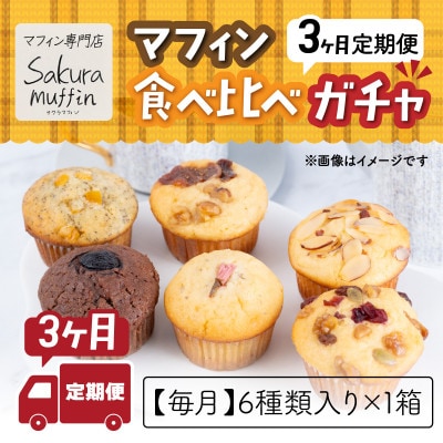 【毎月定期便】サクラマフィン マフィン食べ比べガチャ【6個入りx1箱】全3回