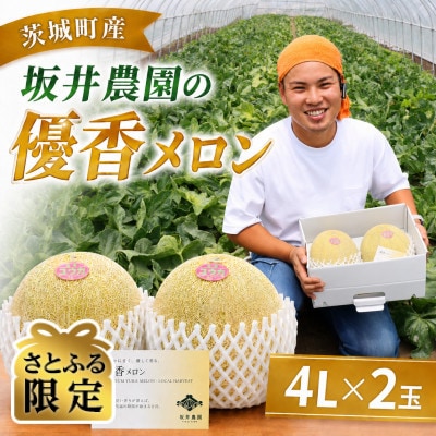 【さとふる限定】 優香メロン 4L × 2玉 先行予約 2027年5月上旬以降発送