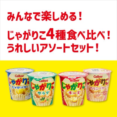 じゃがりこ 4種食べ比べ サラダ・チーズ・たらこバター・じゃがバター 12個(各種3個入) カルビー