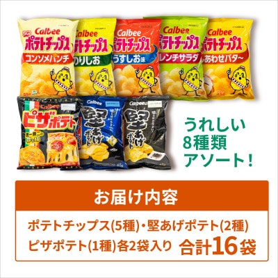 ポテトチップス 8種食べ比べ 16袋(各種2袋入) カルビー