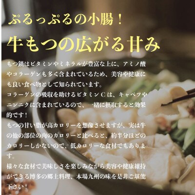 もつ鍋(醤油味)10人前 1080g(360g×3)(遠賀町)