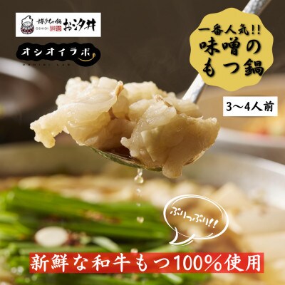 博多もつ鍋お汐井 名物の味噌もつ鍋セット3、4人前(遠賀町)