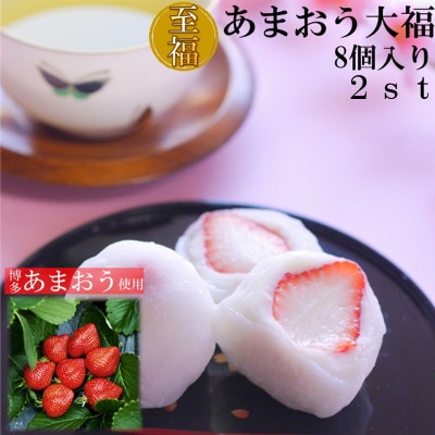 【福岡県産あまおう使用】至福 あまおう大福(50g×8個×2セット[計800g])化粧箱入(遠賀町)