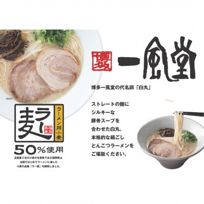「一風堂」白丸 ラー麦麺セット 合計8食分セット(遠賀町)