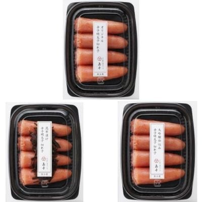 国産卵使用・辛子明太子切れ子100g×3種(遠賀町)