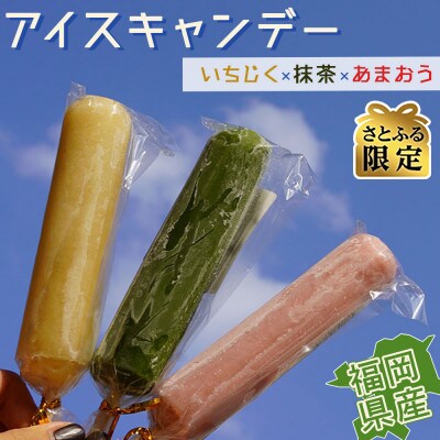 【さとふる限定】福岡特産品のアイスキャンディー3種(あまおう、とよみつひめ、八女茶)6本(遠賀町)