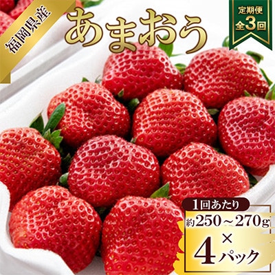 【発送月固定定期便】【2027年発送分】福岡県産あまおう約250~270g×4パック 全3回　